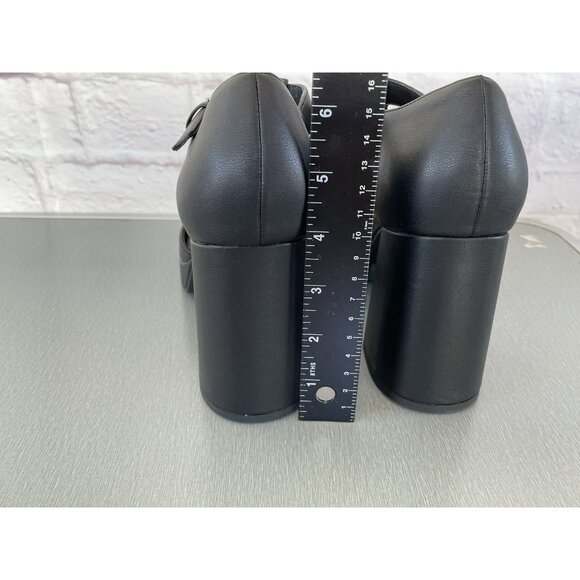 Pop Women Black Block Heel Platform Y2K Mary Jane Dress Shoes Size 9M - Picture 6 of 10